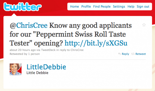 @ChrisCree Know any good applicants for our "Peppermint Swiss Roll Taste Tester" opening?